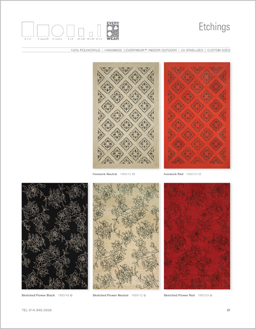 Trans Ocean Everywear catalog rugs page layout