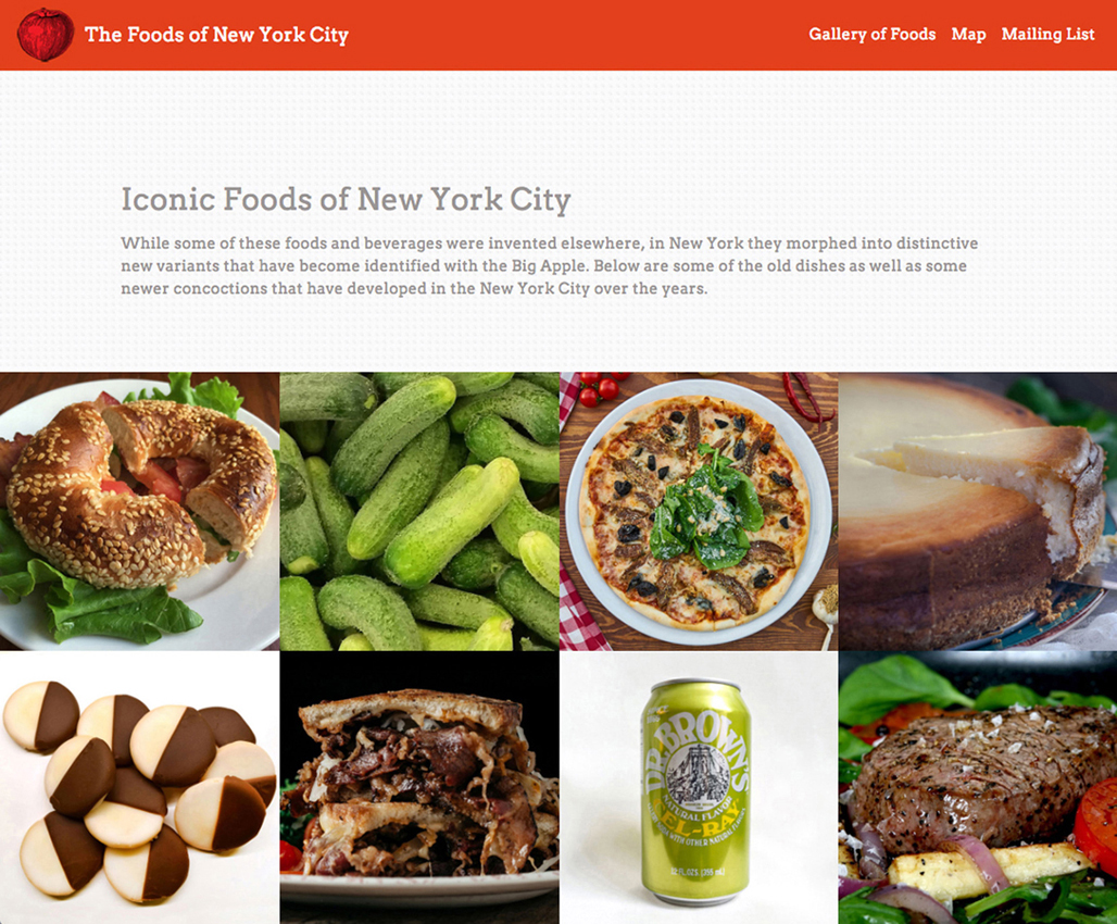 gallery of iconic foods of New York City