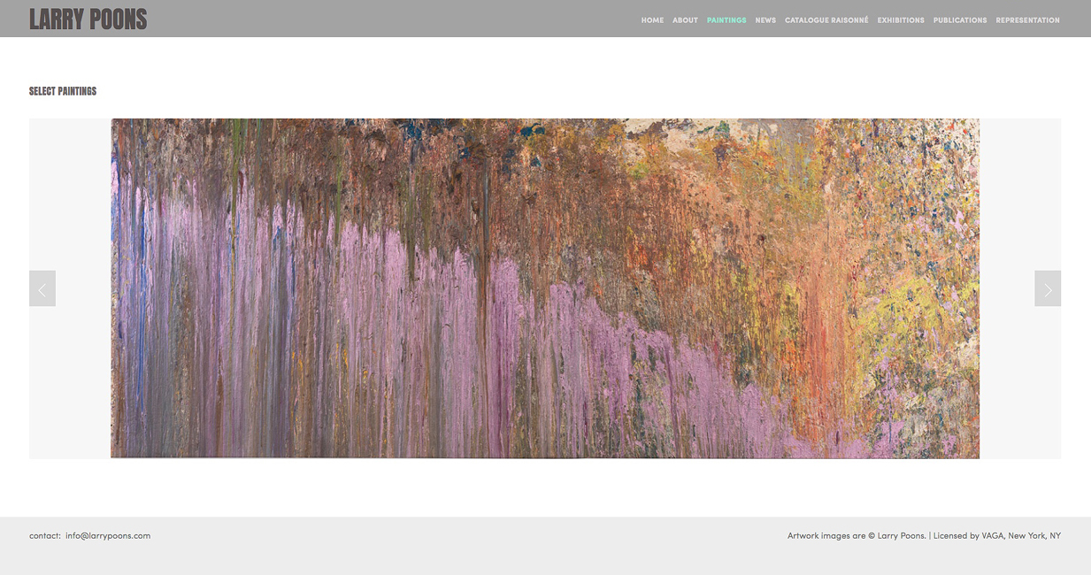 Larry Poons website with carousel of paitings
